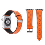 Apple Watch Series 10 42mm / 9&8&7 41mm / SE 3&SE 2&6&SE&5&4 40mm / 3&2&1 38mm 用 シンプルファッション本革穴あきパターンウォッチバンド 38mm
