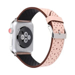 Apple Watch Series 10 42mm / 9&8&7 41mm / SE 3&SE 2&6&SE&5&4 40mm / 3&2&1 38mm 用 シンプルファッション本革穴あきパターンウォッチバンド 38mm