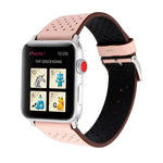 Apple Watch Series 10 42mm / 9&8&7 41mm / SE 3&SE 2&6&SE&5&4 40mm / 3&2&1 38mm 用 シンプルファッション本革穴あきパターンウォッチバンド 38mm