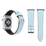 Apple Watch Series 10 42mm / 9&8&7 41mm / SE 3&SE 2&6&SE&5&4 40mm / 3&2&1 38mm 用 シンプルファッション本革穴あきパターンウォッチバンド 38mm