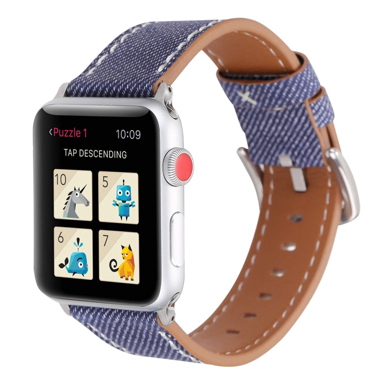Apple Watch シリーズ10 42mm / 9＆8＆7 41mm / SE 3＆SE 2＆6＆SE＆5＆4 40mm / 3＆2＆1 38mm シンプルファッション本革カウボーイ柄ウォッチバンド、38mm