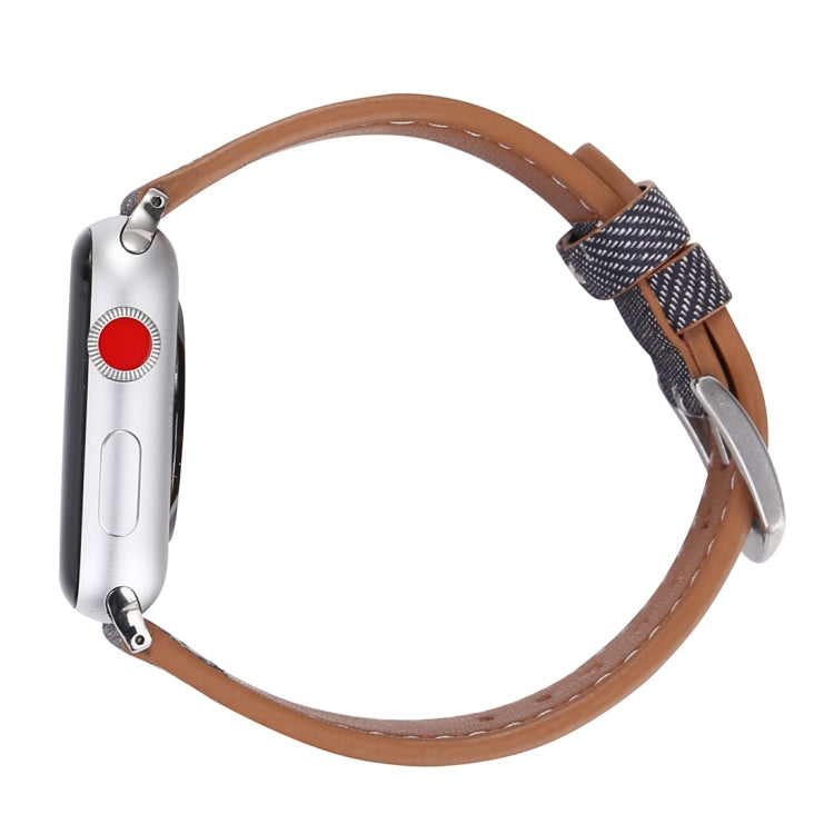 Apple Watch Ultra 49mm & Watch Ultra 2 49mm / Series 10 46mm / 9&8&7 45mm / SE 3&SE 2&6&SE&5&4 44mm / 3&2&1 42mm 用 シンプルファッション 本革カウボーイ柄時計バンド, 42mm