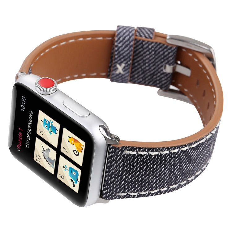 Apple Watch Ultra 49mm & Watch Ultra 2 49mm / Series 10 46mm / 9&8&7 45mm / SE 3&SE 2&6&SE&5&4 44mm / 3&2&1 42mm 用 シンプルファッション 本革カウボーイ柄時計バンド, 42mm