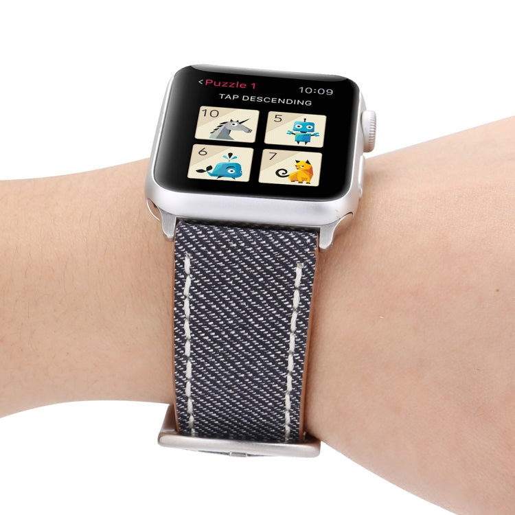 Apple Watch Ultra 49mm & Watch Ultra 2 49mm / Series 10 46mm / 9&8&7 45mm / SE 3&SE 2&6&SE&5&4 44mm / 3&2&1 42mm 用 シンプルファッション 本革カウボーイ柄時計バンド, 42mm