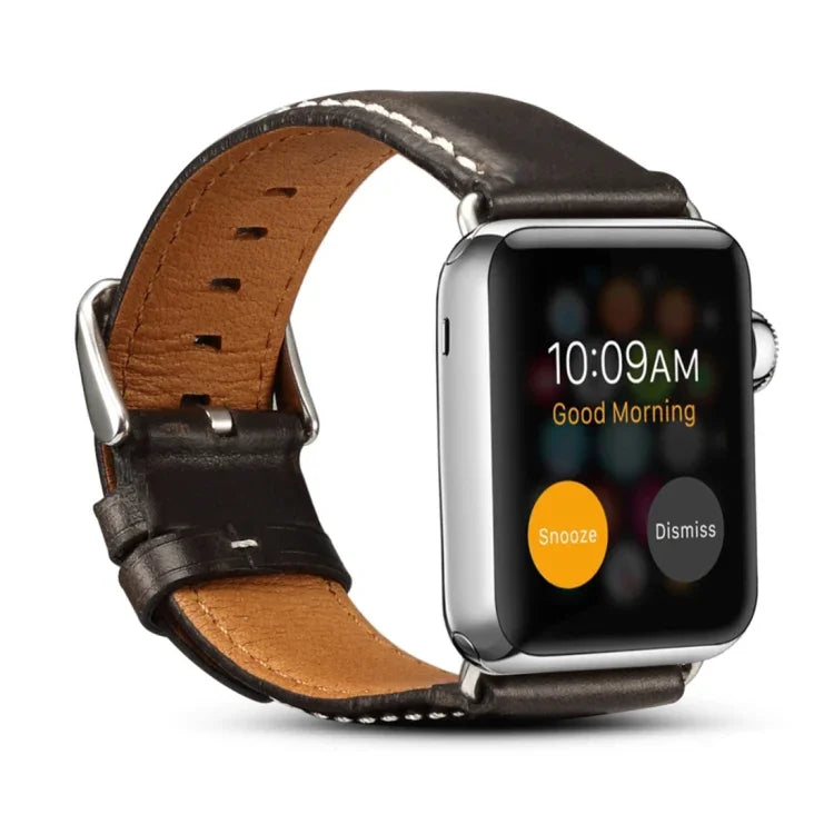 Denior オイルワックス レトロウォッチ レザーウォッチバンド Apple Watch Series 7 45mm / 6 & SE & 5 & 4 44mm / 3 & 2 & 1 42mm 用