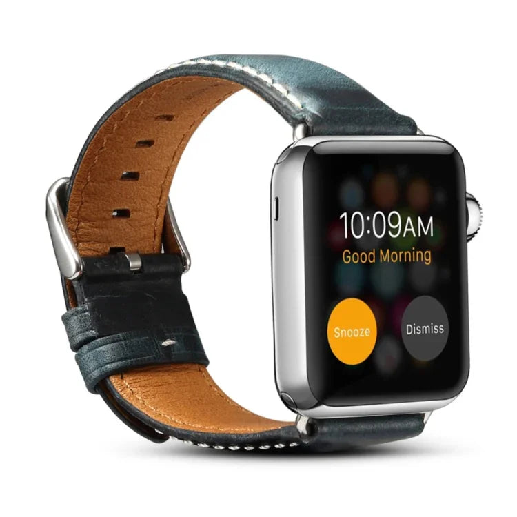 Denior オイルワックス レトロウォッチ レザーウォッチバンド Apple Watch Series 7 45mm / 6 & SE & 5 & 4 44mm / 3 & 2 & 1 42mm 用