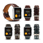 Denior オイルワックス レトロウォッチ レザーウォッチバンド Apple Watch Series 7 45mm / 6 & SE & 5 & 4 44mm / 3 & 2 & 1 42mm 用