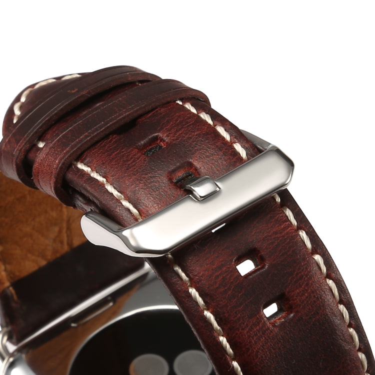 Denior オイルワックス レトロウォッチ レザーウォッチバンド Apple Watch Series 10 42mm / 9&8&7 41mm / SE 3&SE 2&6&SE&5&4 40mm / 3&2&1 38mm 用