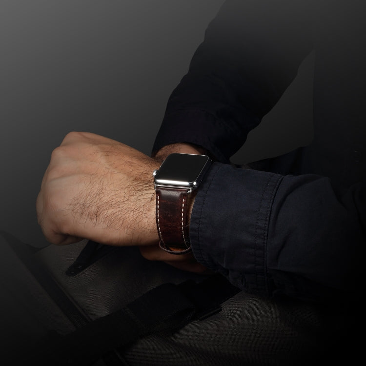 Denior オイルワックス レトロウォッチ レザーウォッチバンド Apple Watch Series 10 42mm / 9&8&7 41mm / SE 3&SE 2&6&SE&5&4 40mm / 3&2&1 38mm 用