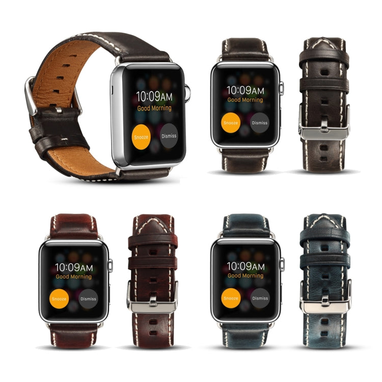 Denior オイルワックス レトロウォッチ レザーウォッチバンド Apple Watch Series 10 42mm / 9&8&7 41mm / SE 3&SE 2&6&SE&5&4 40mm / 3&2&1 38mm 用
