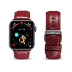 Denior クロコダイル柄カウハイドレザーウォッチバンド、Apple Watch Ultra 49mm＆Watch Ultra 2 49mm / シリーズ10 46mm / 9＆8＆7 45mm / SE 3＆SE 2＆6＆SE＆5＆4 44mm / 3＆2＆1 42mm用