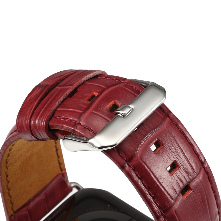 Denior クロコダイル柄カウハイドレザーウォッチバンド、Apple Watch Ultra 49mm＆Watch Ultra 2 49mm / シリーズ10 46mm / 9＆8＆7 45mm / SE 3＆SE 2＆6＆SE＆5＆4 44mm / 3＆2＆1 42mm用