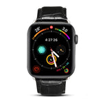 Denior クロコダイル柄カウハイドレザーウォッチバンド、Apple Watch Ultra 49mm＆Watch Ultra 2 49mm / シリーズ10 46mm / 9＆8＆7 45mm / SE 3＆SE 2＆6＆SE＆5＆4 44mm / 3＆2＆1 42mm用