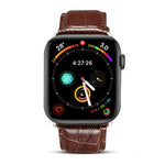Denior クロコダイル柄カウハイドレザーウォッチバンド、Apple Watch Ultra 49mm＆Watch Ultra 2 49mm / シリーズ10 46mm / 9＆8＆7 45mm / SE 3＆SE 2＆6＆SE＆5＆4 44mm / 3＆2＆1 42mm用