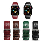 Denior クロコダイル柄カウハイドレザーウォッチバンド、Apple Watch Ultra 49mm＆Watch Ultra 2 49mm / シリーズ10 46mm / 9＆8＆7 45mm / SE 3＆SE 2＆6＆SE＆5＆4 44mm / 3＆2＆1 42mm用
