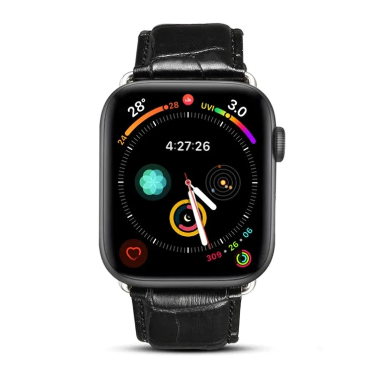 Deniorクロコダイル柄カウハイドレザーワッチバンド Apple Watch Series 10 42mm / 9&8&7 41mm / SE 3&SE 2&6&SE&5&4 40mm / 3&2&1 38mm用