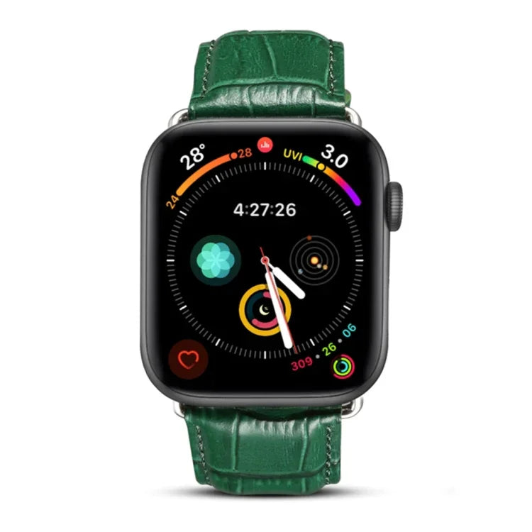 Deniorクロコダイル柄カウハイドレザーワッチバンド Apple Watch Series 10 42mm / 9&8&7 41mm / SE 3&SE 2&6&SE&5&4 40mm / 3&2&1 38mm用