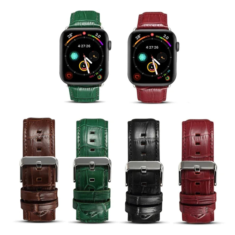 Deniorクロコダイル柄カウハイドレザーワッチバンド Apple Watch Series 10 42mm / 9&8&7 41mm / SE 3&SE 2&6&SE&5&4 40mm / 3&2&1 38mm用