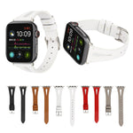 Apple Watch Ultra 49mm＆Watch Ultra 2 49mm / Series 10 46mm / 9&8&7 45mm / SE 3&SE 2&6&SE&5&4 44mm / 3&2&1 42mm用 シンプルV字型レザーウォッチバンド