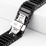 Apple Watch Ultra 49mm & Watch Ultra 2 49mm / Series 10 46mm / 9&8&7 45mm / SE 3&SE 2&6&SE&5&4 44mm / 3&2&1 42mm 用 繊細なセラミックリストウォッチバンド、42mm
