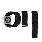 Magic Paste 本革傘ロープナイロンリストウォッチバンド ステンレススチールバックル付き Apple Watch Series 10 42mm / 9&8&7 41mm / SE 3&SE 2&6&SE&5&4 40mm / 3&2&1 38mm, 7 41mm / 6&SE&5&4 40mm / 3&2&1 38mm 用