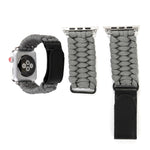 Magic Paste 本革傘ロープナイロンリストウォッチバンド ステンレススチールバックル付き Apple Watch Series 10 42mm / 9&8&7 41mm / SE 3&SE 2&6&SE&5&4 40mm / 3&2&1 38mm, 7 41mm / 6&SE&5&4 40mm / 3&2&1 38mm 用