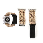 Magic Paste 本革傘ロープナイロンリストウォッチバンド ステンレススチールバックル付き Apple Watch Series 10 42mm / 9&8&7 41mm / SE 3&SE 2&6&SE&5&4 40mm / 3&2&1 38mm, 7 41mm / 6&SE&5&4 40mm / 3&2&1 38mm 用
