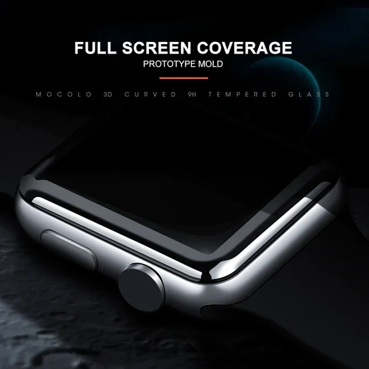 mocolo 0.33mm 9H 3D ラウンドエッジ フルグルー 強化ガラスフィルム Apple Watch Series 6 / 5 / 4 / Watch SE 40mm用、Apple Watch Series 6 / 5 / 4 / Watch SE 40mm用