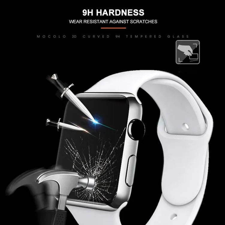 mocolo 0.33mm 9H 3D ラウンドエッジ フルグルー 強化ガラスフィルム Apple Watch Series 6 / 5 / 4 / Watch SE 40mm用、Apple Watch Series 6 / 5 / 4 / Watch SE 40mm用