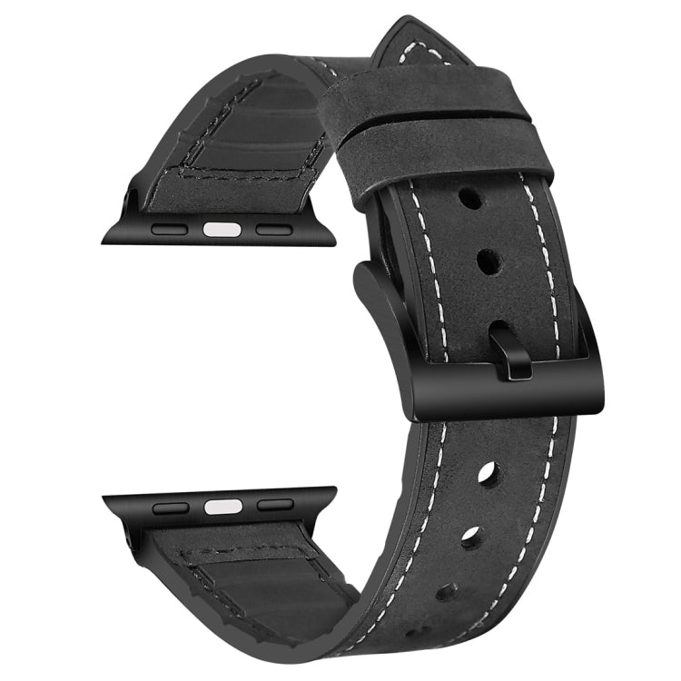 ソリッドカラー TPU + ステンレススチール ウォッチバンド Apple Watch Series 7 45mm / 6 & SE & 5 & 4 44mm / 3 & 2 & 1 42mm、44mm用