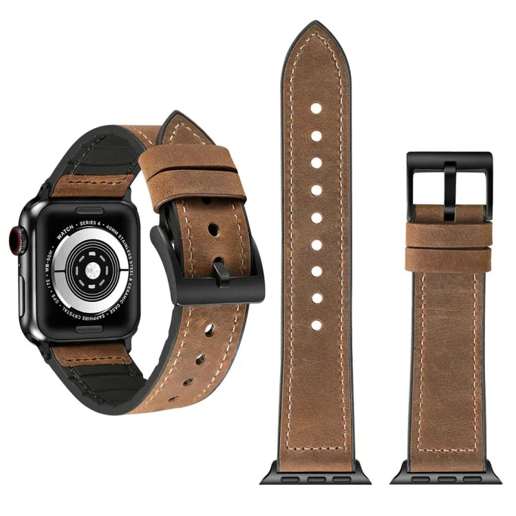 クレイジーホーステクスチャー TPU ウォッチバンド Apple Watch Series 3 & 2 & 1 42mm、42mm用