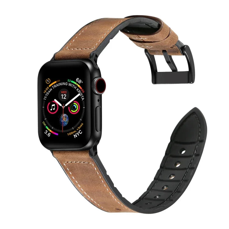 クレイジーホーステクスチャー TPU ウォッチバンド Apple Watch Series 3 & 2 & 1 42mm、42mm用