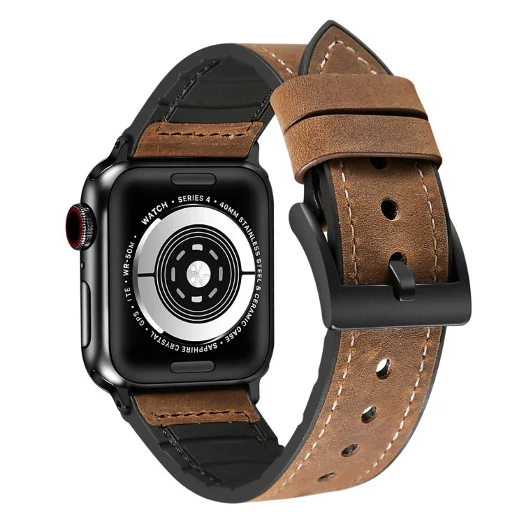 クレイジーホーステクスチャー TPU ウォッチバンド Apple Watch Series 3 & 2 & 1 42mm、42mm用