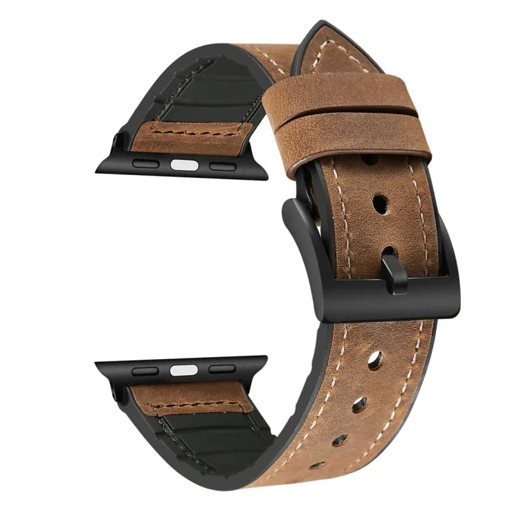 クレイジーホーステクスチャー TPU ウォッチバンド Apple Watch Series 3 & 2 & 1 42mm、42mm用