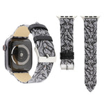 Thornsプリント本革ウォッチバンド Apple Watch Series 10 42mm / 9&8&7 41mm / SE 3&SE 2&6&SE&5&4 40mm / 3&2&1 38mm, 40mm用