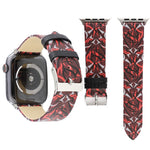 Thornsプリント本革ウォッチバンド Apple Watch Series 10 42mm / 9&8&7 41mm / SE 3&SE 2&6&SE&5&4 40mm / 3&2&1 38mm, 40mm用