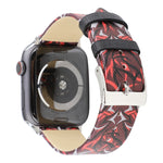 Thornsプリント本革ウォッチバンド Apple Watch Series 10 42mm / 9&8&7 41mm / SE 3&SE 2&6&SE&5&4 40mm / 3&2&1 38mm, 40mm用