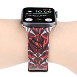 Thornsプリント本革ウォッチバンド Apple Watch Series 10 42mm / 9&8&7 41mm / SE 3&SE 2&6&SE&5&4 40mm / 3&2&1 38mm, 40mm用