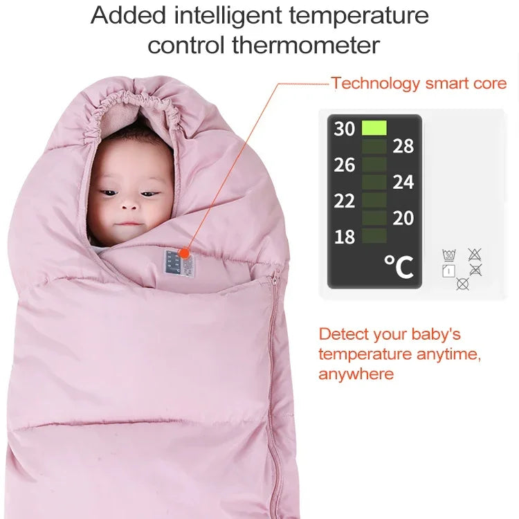 赤ちゃん用厚手あたたかい新生児用スリーピングバッグ、サイズ：80cm、0〜1歳用