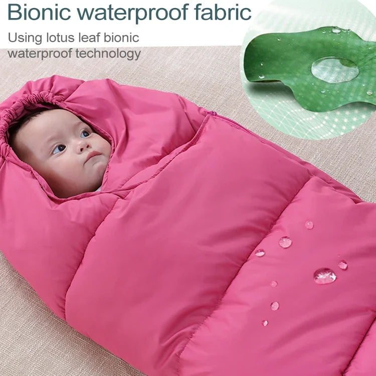 赤ちゃん用厚手あたたかい新生児用スリーピングバッグ、サイズ：80cm、0〜1歳用