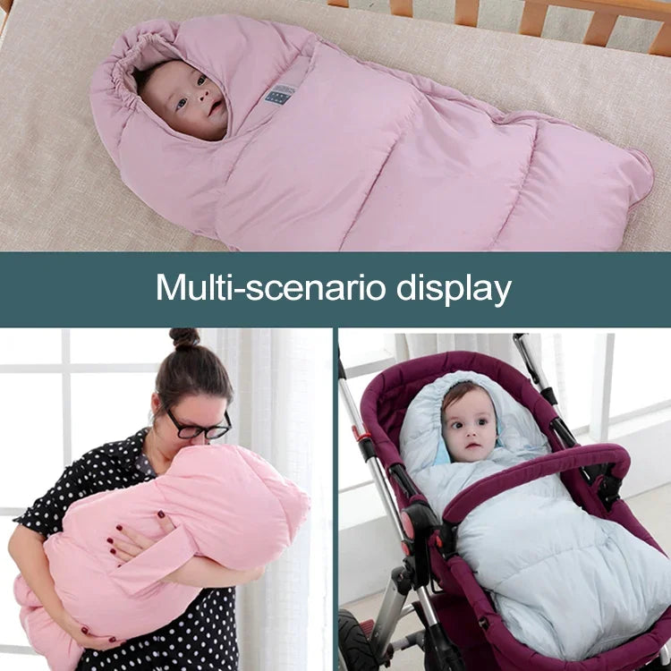 赤ちゃん用厚手あたたかい新生児用スリーピングバッグ、サイズ：80cm、0〜1歳用