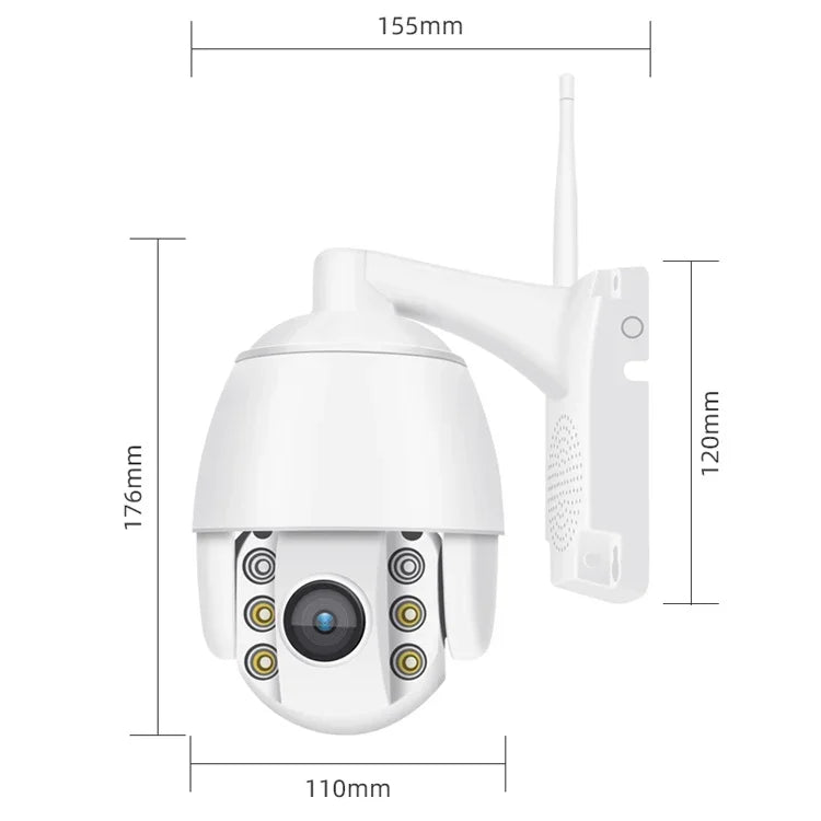 QX2 1080P HD 360度 パノラマ WiFi 昼夜フルカラ IP66防水 スマートカメラ、動作検知／双方向音声／TFカード対応、米国プラグ、WiFiバージョン