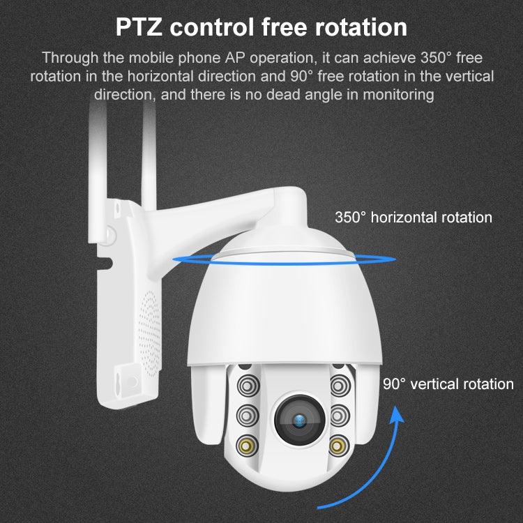 QX2 1080P HD 360度 パノラマ WiFi 昼夜フルカラ IP66防水 スマートカメラ、動作検知／双方向音声／TFカード対応、米国プラグ、WiFiバージョン