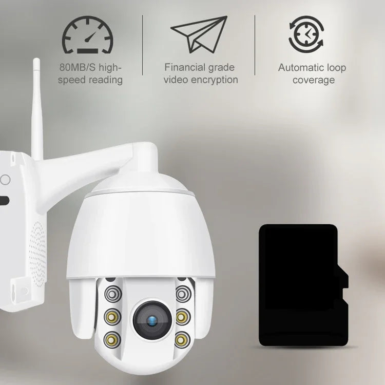 QX2 1080P HD 360度 パノラマ WiFi 昼夜フルカラ IP66防水 スマートカメラ、動作検知／双方向音声／TFカード対応、米国プラグ、WiFiバージョン