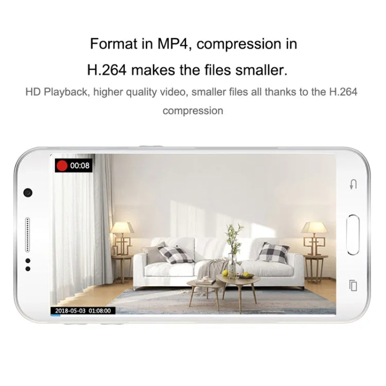 CAMSOY C9 HD 1280 x 720P 70度広角 ワイヤレスWiFiウェアラブルインテリジェント監視カメラ、赤外線ナイトビジョン＆動体検知アラーム＆ループ録画＆タイマー撮影対応, C9