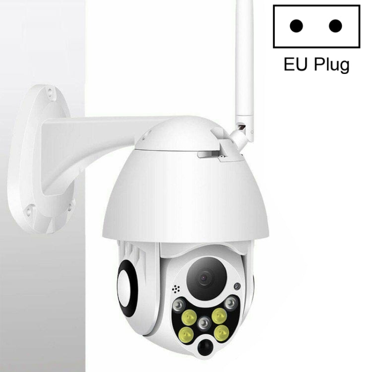 ワイヤレス監視カメラ HD PTZ ホームセキュリティ屋外 IP66防水 ネットワークドームカメラ、ナイトビジョン＆動体検知＆TFカード対応、USプラグ、2.0 MP