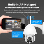 ワイヤレス監視カメラ HD PTZ ホームセキュリティ屋外 IP66防水 ネットワークドームカメラ、ナイトビジョン＆動体検知＆TFカード対応、USプラグ、2.0 MP