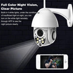 ワイヤレス監視カメラ HD PTZ ホームセキュリティ屋外 IP66防水 ネットワークドームカメラ、ナイトビジョン＆動体検知＆TFカード対応、USプラグ、2.0 MP