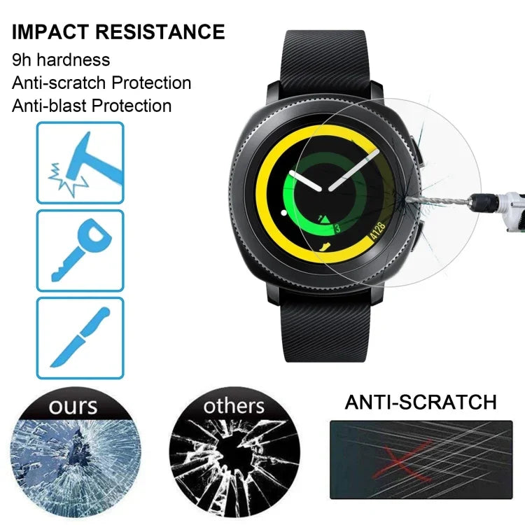 2枚セット ENKAY Hat-Prince Samsung Gear Sportスマートウォッチ用 0.2mm 9H表面硬度 2.15D 防爆強化ガラススクリーンフィルム, Samsung Gear Sport用(2枚)