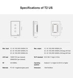 Sonoff T2 タッチ 120mm強化ガラスパネル壁スイッチ スマートホームライトタッチスイッチ、AlexaとGoogle Home対応、AC 100V-240V、米国プラグ、120mm／3米国プラグ